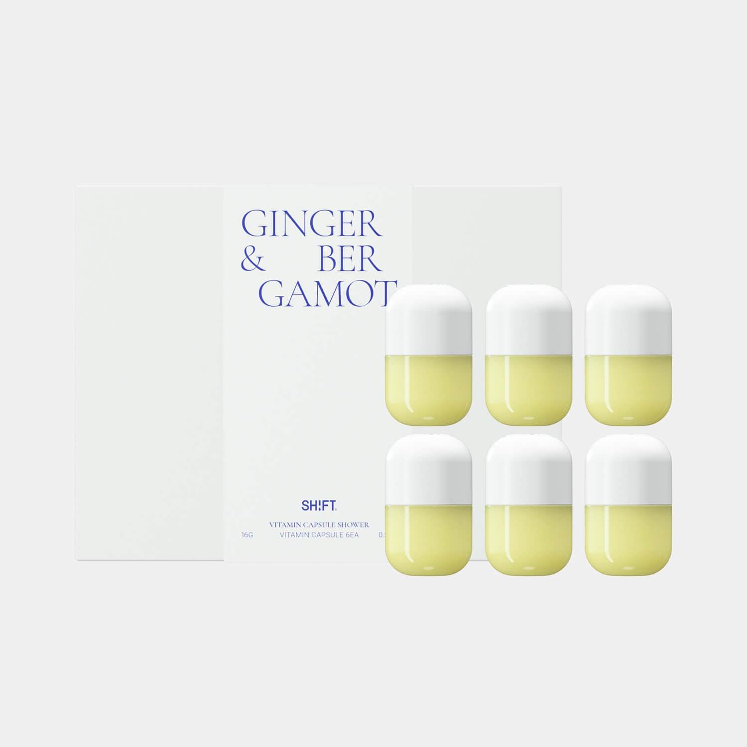 ginger & bergamot - aromatherapy diffuser showerhead scent capsule with shower filter