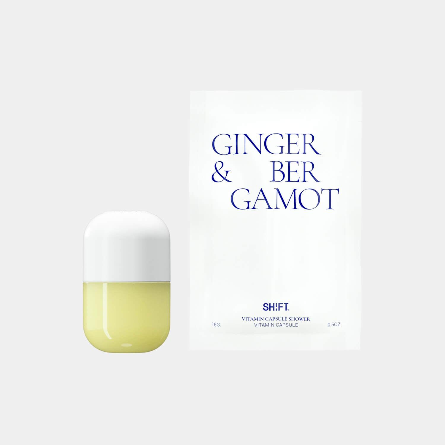 ginger & bergamot - aromatherapy diffuser showerhead scent capsule with shower filter