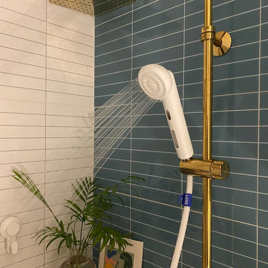 Brass Finish Bathrooms - Our white shower head goes well with any existing finishes. See real-life photos from actual customers.