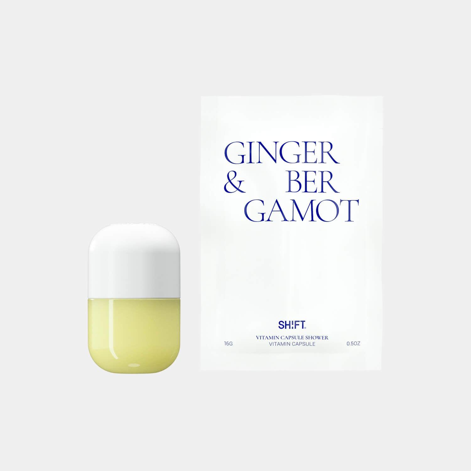 ginger & bergamot - aromatherapy diffuser showerhead scent capsule with shower filter 